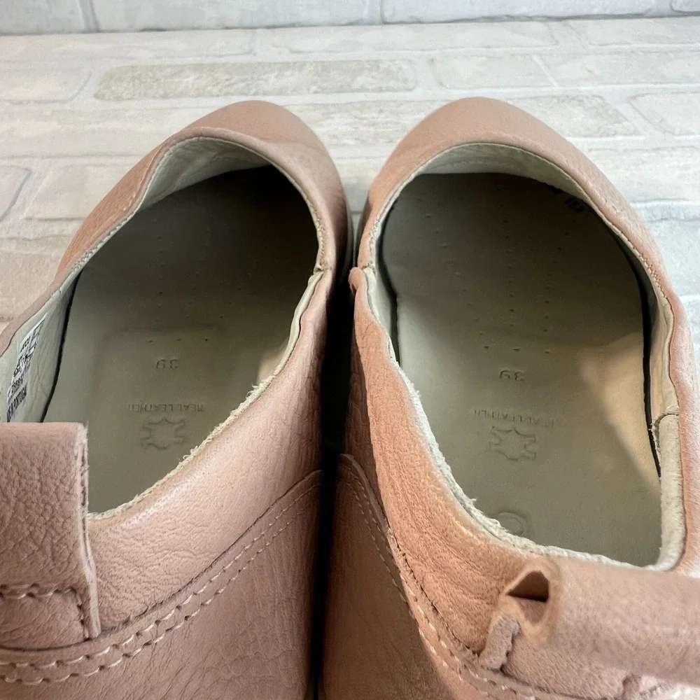 Ecco 39 Gillian Slip On Sneaker‎ Womens 8 Pink Shoes Pebbled Leather Comfort